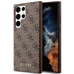 Guess GUHCS23LG4GFBR S23 Ultra S918 brązowy|brown hard case 4G Metal Gold Logo цена и информация | Чехлы для телефонов | hansapost.ee