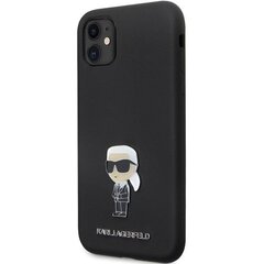 Karl Lagerfeld KLHCN61SMHKNPK iPhone 11 | Xr 6.1" czarny|black Silicone Ikonik Metal Pin цена и информация | Чехлы для телефонов | hansapost.ee