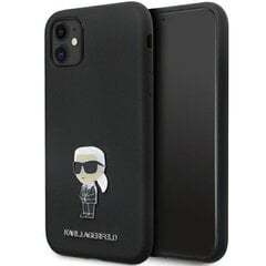 Karl Lagerfeld KLHCN61SMHKNPK iPhone 11 | Xr 6.1" czarny|black Silicone Ikonik Metal Pin цена и информация | Чехлы для телефонов | hansapost.ee