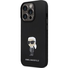 Karl Lagerfeld KLHCP13LSMHKNPK iPhone 13 Pro | 13 6.1" czarny|black Silicone Ikonik Metal Pin цена и информация | Чехлы для телефонов | hansapost.ee