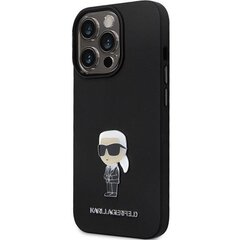 Karl Lagerfeld KLHCP13XSMHKNPK iPhone 13 Pro Max 6,7" czarny|black Silicone Ikonik Metal Pin цена и информация | Чехлы для телефонов | hansapost.ee