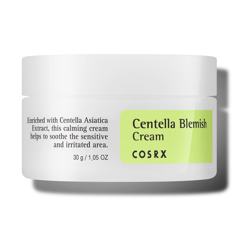 Tsentellaga rahustav kreem näo probleemsetele piirkondadele COSRX Centella Blemish Cream, 30 g цена и информация | Näokreemid | hansapost.ee