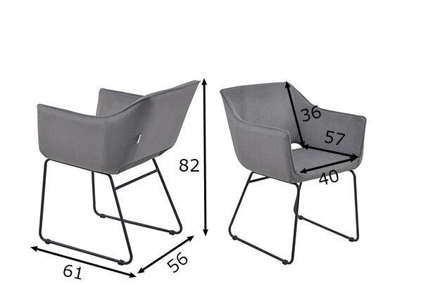 2-tooli komplekt Tom Tailor, hall hind ja info | Köögitoolid, söögitoolid | hansapost.ee