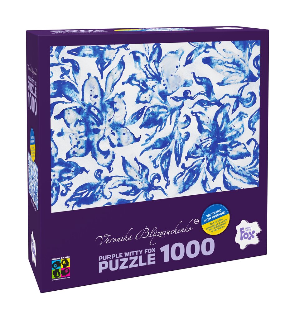 Pusle Purple Witty Fox Veronika Blyzniuchenko Lilies Blue Series, 1000-osaline цена и информация | Pusled lastele ja täiskasvanutele | hansapost.ee