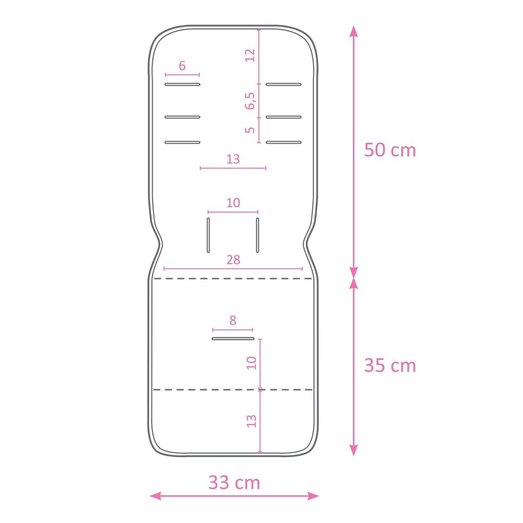 Kahepoolne vankri sisetükk CebBaby, 33x85 cm, Granadas hind ja info | Lapsevankrite tarvikud | hansapost.ee