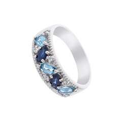 Серебряное кольцо с драгоценными камнями цена и информация | Кольца | hansapost.ee