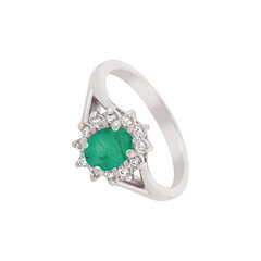 Серебряное кольцо с драгоценными камнями цена и информация | Кольцо | hansapost.ee