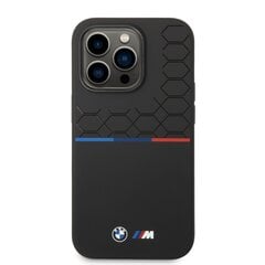 BMW M Liquid Silicone Tricolor Case for iPhone 14 Pro Max Black hind ja info | Telefonide kaitsekaaned ja -ümbrised | hansapost.ee