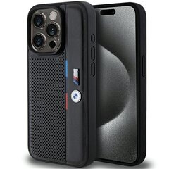 BMW BMHCP15L23PUPVK iPhone 15 Pro 6.1" czarny|black hardcase Perforated Tricolor Line цена и информация | Чехлы для телефонов | hansapost.ee
