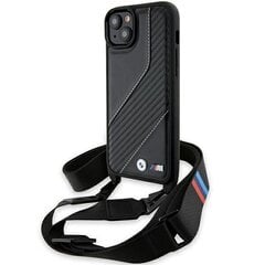 BMW BMHCP15M23PSCCK iPhone 15 Plus | 14 Plus 6.7" czarny|black hardcase M Edition Carbon Stripe & Strap цена и информация | Чехлы для телефонов | hansapost.ee