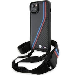 BMW BMHCP15S23PSVTK iPhone 15 | 14 | 13 czarny|black hardcase M Edition Carbon Tricolor Lines & Strap цена и информация | Чехлы для телефонов | hansapost.ee