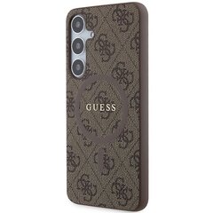 Чехол Guess для Samsung Galaxy S24+ GUHMS24MG4GFRW коричневый HC MAGSAFE PU 4G RING CLASSIC LOGO цена и информация | Чехлы для телефонов | hansapost.ee