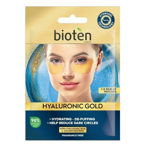 Silmapadjad Bioten Eye Patches Hyaluronic Gold, 5,5 g цена и информация | Näomaskid ja silmamaskid | hansapost.ee