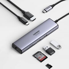 Ugreen CM511 Multifunctional HUB 5in1 USB-C/HDMI 1.4/USB-A/USB-C gray hind ja info | USB adapterid ja jagajad | hansapost.ee
