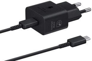 Samsung EP-T2510XBEGEU зарядное устройство 25W + USB-C провод 1М черное цена и информация | Зарядные устройства для телефонов | hansapost.ee