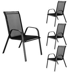 Садовый стул Springos GF0071 73 X 55.5 X 93 см, чёрный цена и информация | Садовые стулья, кресла, пуфы | hansapost.ee