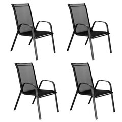 Садовый стул Springos GF0071 73 X 55.5 X 93 см, чёрный цена и информация | Садовые стулья, кресла, пуфы | hansapost.ee