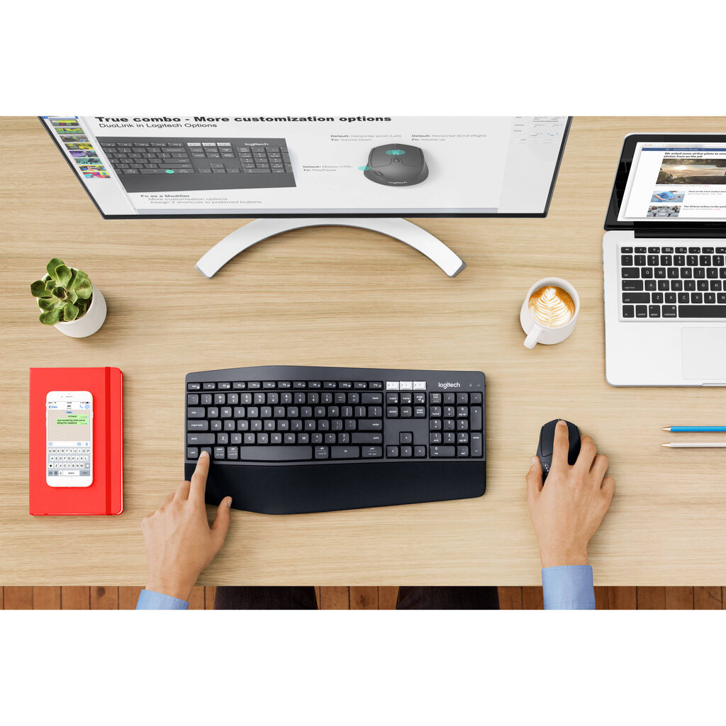 Logitech MK850 Performance Wireless Keyboard and Mouse Combo (BE)/(ESP) цена и информация | Klaviatuurid | hansapost.ee
