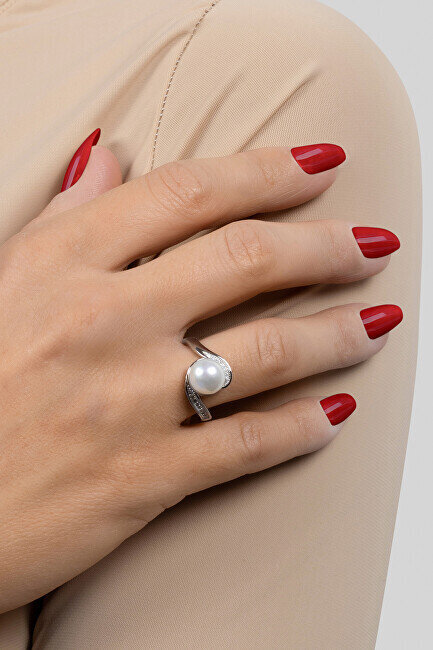 Brilio Silver kullatud sõrmus ehtsa pärliga RI061Y цена и информация | Sõrmused | hansapost.ee