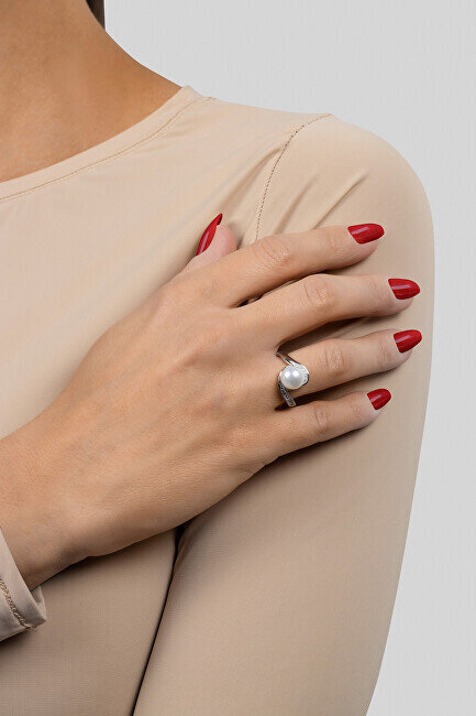 Brilio Silver kullatud sõrmus ehtsa pärliga RI061Y цена и информация | Sõrmused | hansapost.ee