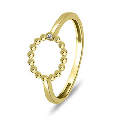 Brilio Silver Современное позолоченное кольцо с прозрачным цирконом RI009Y цена и информация | Кольца | hansapost.ee