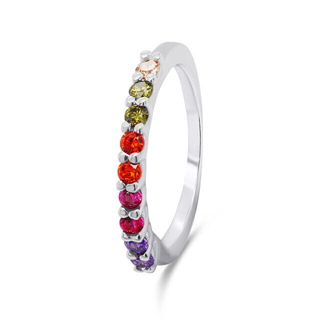 Brilio Silver hõbedane sõrmus värviliste tsirkoonidega RI063W hind ja info | Sõrmused | hansapost.ee