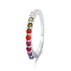 Brilio Silver Достойное серебряное кольцо с цветными цирконами RI063W цена и информация | Кольцо | hansapost.ee