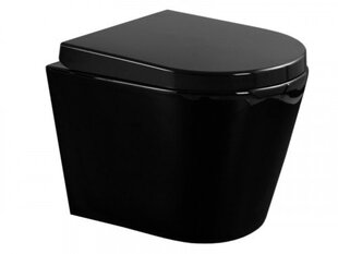 WC-pott Mexen Rico Rimless Black Duroplast aeglaselt sulguva kaanega цена и информация | Унитазы | hansapost.ee