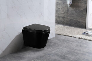 WC-pott Mexen Rico Rimless Black Duroplast aeglaselt sulguva kaanega hind ja info | WС-potid | hansapost.ee