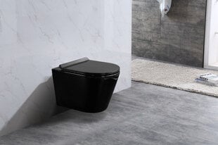 WC-pott Mexen Rico Rimless Black Slim Duroplast aeglaselt sulguva kaanega hind ja info | WС-potid | hansapost.ee