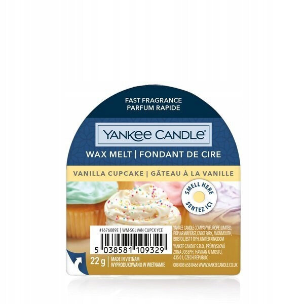 Lõhnavaha Yankee Candle Wax Vanilla Cupcake, 22g hind ja info | Küünlad, küünlajalad | hansapost.ee