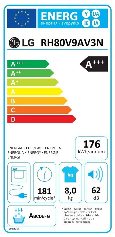 LG RH80V9AV3N цена и информация | Pesukuivatid | hansapost.ee