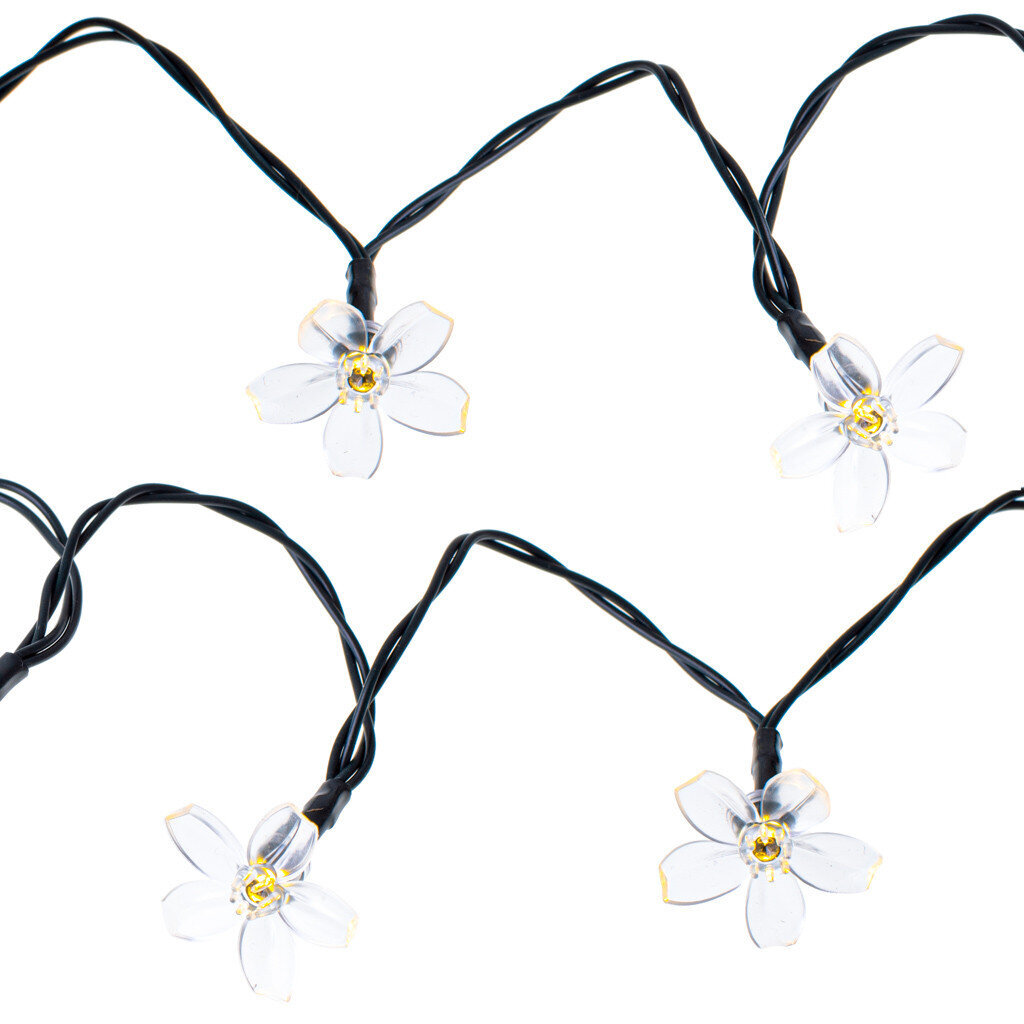 LED lampidega valguskett lilled, päikesepatareiga цена и информация | Aiavalgustid ja õuevalgustid | hansapost.ee
