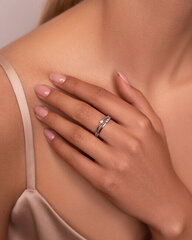 Brilio Silver hõbedane sõrmus tsirkoonidega GR045W hind ja info | Sõrmused | hansapost.ee