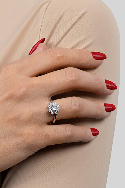 Brilio Silver hõbedane sõrmus tsirkoonidega RI053W hind ja info | Sõrmused | hansapost.ee