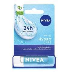 Бальзам для губ Nivea Hydro Care, 4,8 гр цена и информация | Помады, бальзамы, блеск для губ | hansapost.ee