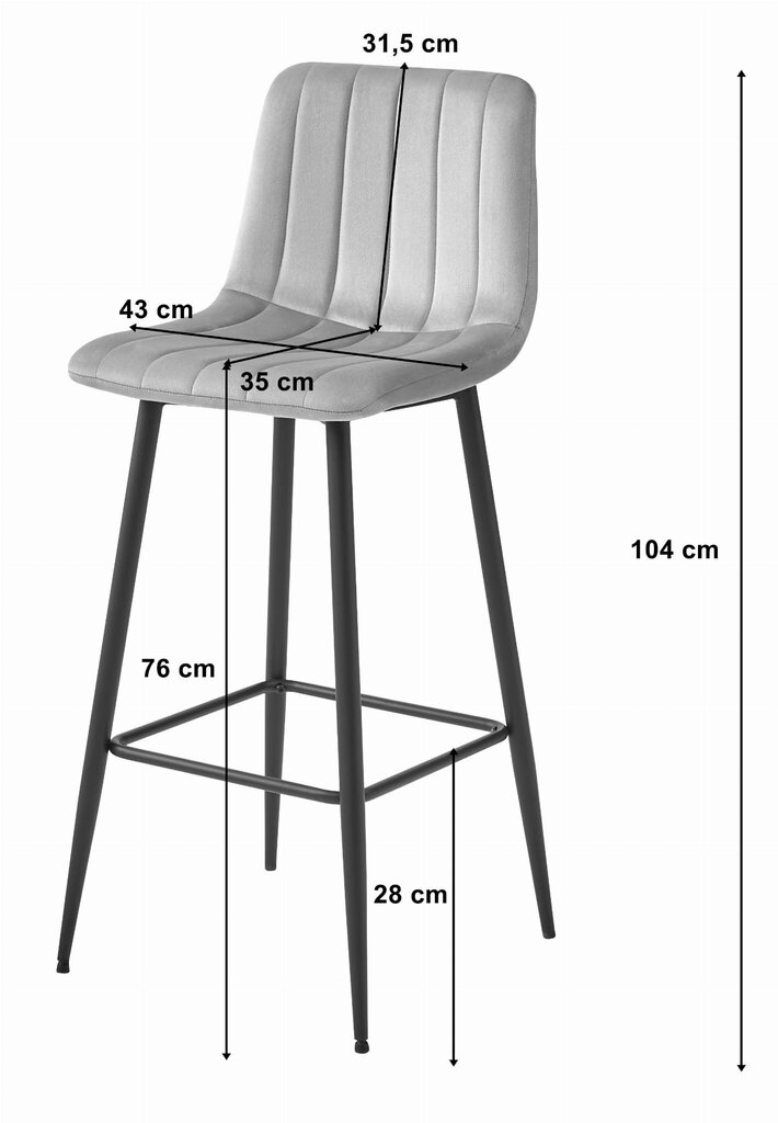 2-toolide komplekt Leobert Pozza, hall/must hind ja info | Köögitoolid, söögitoolid | hansapost.ee