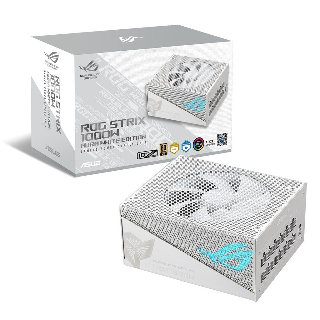 Asus ROG Strix 1000G Aura White Edition 90YE00P5-B0NA00 hind ja info | Toiteplokid | hansapost.ee