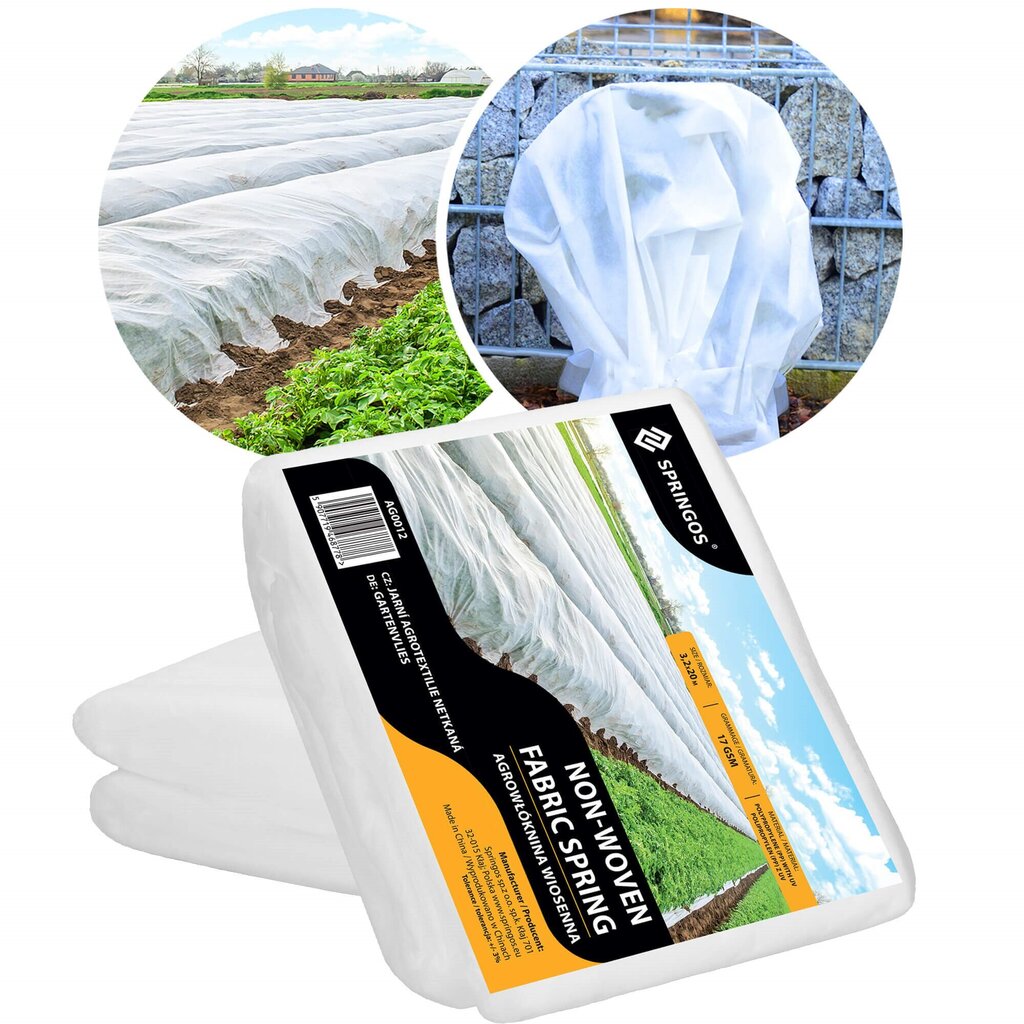 Talvine agrotekstiil Springos AG0012 17g/m2, 20x3,2m, valge цена и информация | Aiatööriistad | hansapost.ee