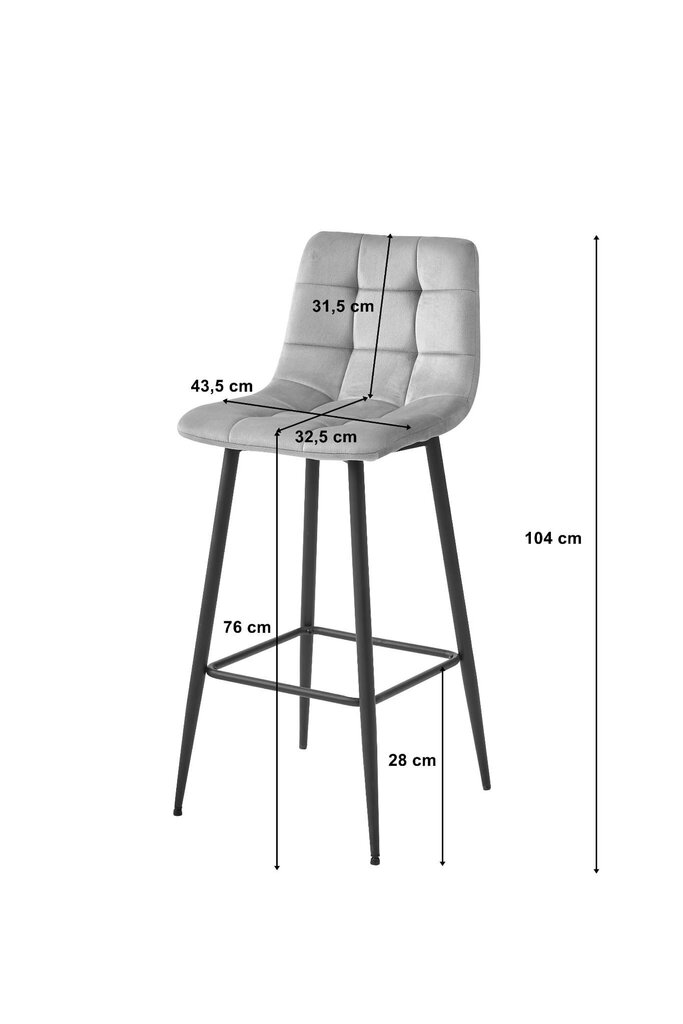 4-toolide komplekt Leobert Arceto, hall/must hind ja info | Köögitoolid, söögitoolid | hansapost.ee