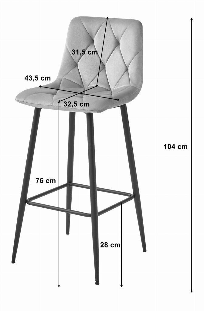 2-toolide komplekt Leobert Nado, roheline/must цена и информация | Köögitoolid, söögitoolid | hansapost.ee