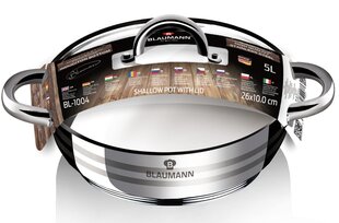 Blaumann Kastrul klaaskaanega 5L Gourmet Line цена и информация | Кастрюли | hansapost.ee