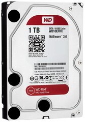 Жесткиий диск Western Digital Red 1TB SATA 6 Gb/s 5400 RPM, 1000 ГБ, 64 MБ цена и информация | Внутренние жёсткие диски (HDD, SSD, Hybrid) | hansapost.ee