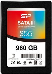 Silicon Power S55 960 GB SATA3 (SP960GBSS3S55S25) цена и информация | Внутренние жёсткие диски (HDD, SSD, Hybrid) | hansapost.ee