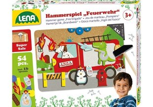 Мозаика с молотком и гвоздями Hammer Game "Пожарная команда", Lena, 65836 цена и информация | Развивающие игрушки для детей | hansapost.ee