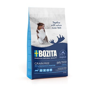 Bozita Grain Free Adult Plus Reindeer koeratoit 12.5kg hind ja info | Koerte kuivtoit ja krõbinad | hansapost.ee