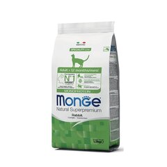 Monge Natural Superpremium Cat Adult однопротеиновый корм для взрослых кошек с крольчатиной, 1,5 кг цена и информация | Сухой корм для кошек | hansapost.ee