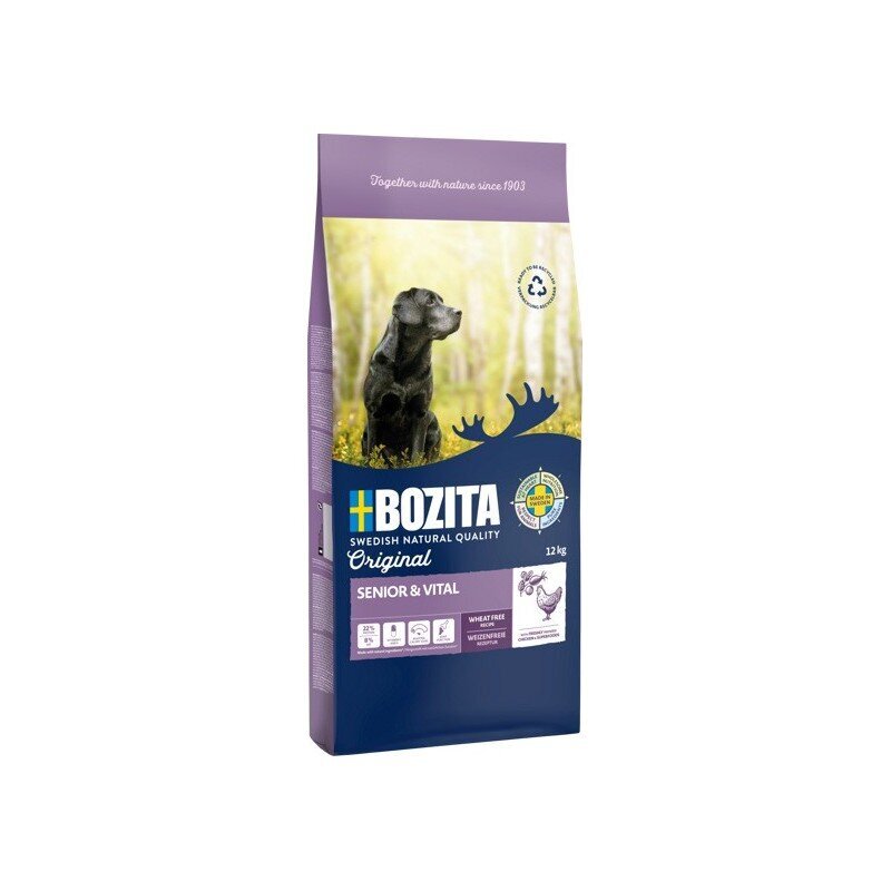 Bozita Original koeratoit Adult Senior WF, 12kg hind ja info | Koerte kuivtoit ja krõbinad | hansapost.ee