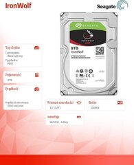 Seagate ST8000VN004 цена и информация | Внутренние жёсткие диски (HDD, SSD, Hybrid) | hansapost.ee