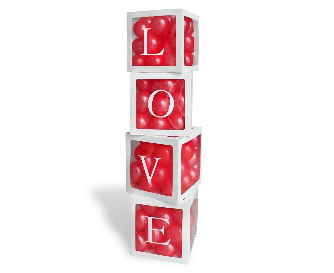 Karbid "armastuse" õhupallidele, 1 pakk/ 4 tk. hind ja info | Peokaunistused ja dekoratsioonid | hansapost.ee